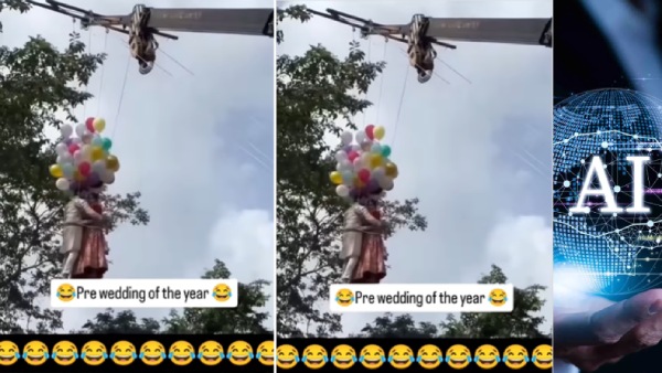 Couple Hangs Mid-Air for Pre-Wedding Shoot Netizens Say Why Not Use AI