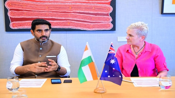 Lokesh at WSU Andhra Minister Pushes for AI Agri Hubs in Partnership with Western Sydney University Lokesh at WSU Andhra Minister Pushes for AI Agri Hubs in Partnership with Western Sydney University