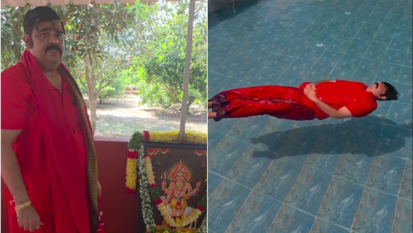 venu swamy vakuta bhairava puja with liquor and meat and did japam by floating on water venu swamy vakuta bhairava puja with liquor and meat and did japam by floating on water