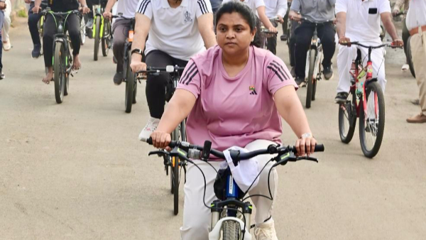 West Godavari Collector Naga Rani Cycles for Fit India Movement West Godavari Collector Naga Rani Cycles for Fit India Movement