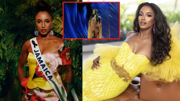 Miss Universe Shock Miss Jamaica Falls Off Stage During Evening Gown Round Video Goes Viral Miss Universe Shock Miss Jamaica Falls Off Stage During Evening Gown Round Video Goes Viral