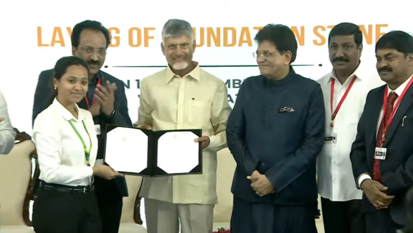 Vizag to Rayalaseema Chandrababu Lays Foundation for New Drone and Space cities Vizag to Rayalaseema Chandrababu Lays Foundation for New Drone and Space cities