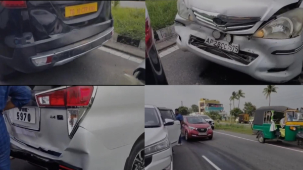 ex-cm-jagans-convoy-vehicles-one-collided-with-another-at-krishna-district ex-cm-jagans-convoy-vehicles-one-collided-with-another-at-krishna-district