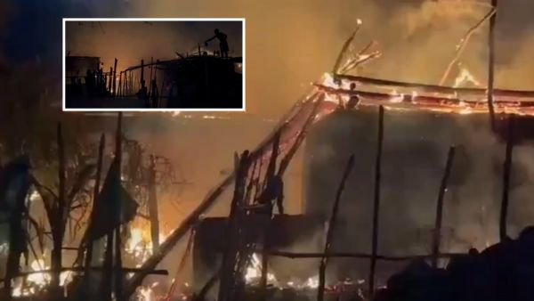 Tragedy During Sankranti Fire Destroys 40 Houses in Sar lankapalle Kakinada Tragedy During Sankranti Fire Destroys 40 Houses in Sar lankapalle Kakinada