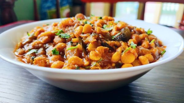 Andhra Style Senagapappu vankaya masala Curry tasty and healthy Andhra Style Senagapappu vankaya masala Curry tasty and healthy