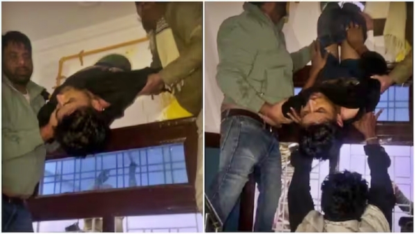 Kota Chori Fail Thief Gets Stuck in Kitchen Exhaust Fan Hole Viral Video Kota Chori Fail Thief Gets Stuck in Kitchen Exhaust Fan Hole Viral Video