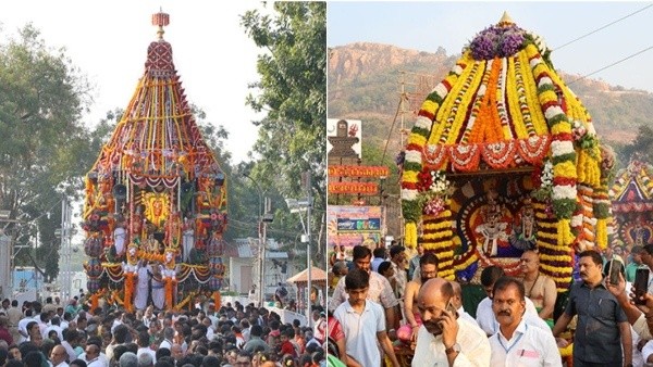 కపిలతీర్థం, శ్రీనివాస మంగాపురం ఆలయాల్లోని పవిత్ర ఆలయ వీధుల గుండా రథోత్సవం