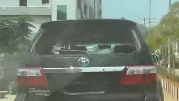 Major Security Breach at Jana Sena Central Office as Intruder Damages Deputy Chief Minister s Convoy Vehicles Major Security Breach at Jana Sena Central Office as Intruder Damages Deputy Chief Minister s Convoy Vehicles