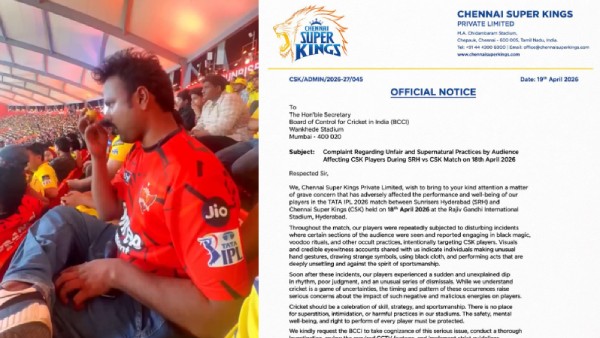 IPL 2026 Black Magic Row Fake CSK Letter Complaining to BCCI About SRH Fan Viral on Social Media IPL 2026 Black Magic Row Fake CSK Letter Complaining to BCCI About SRH Fan Viral on Social Media