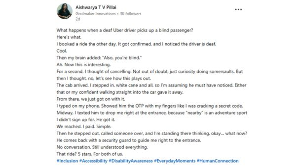 Beyond Words How a Deaf Uber Driver Safely Guided a Blind Woman Home Winning Hearts Across Social Media