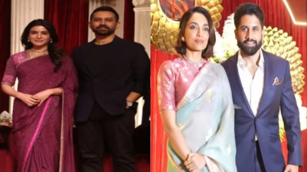 samantha-and-naga-chaitanya-in-one-stage-for-sunil-narang-daughter-marriage-and-video-got-viral