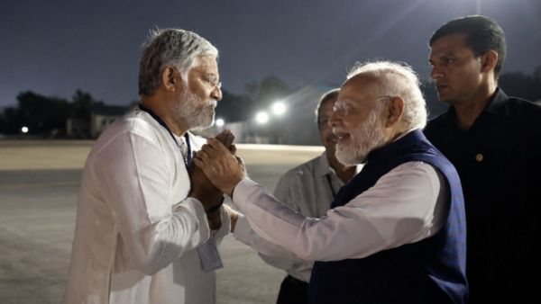 Tanikella Bharani Meets PM Modi At Begumpet Airport I See Rama And Krishna In Him My Life Is Fulfilled