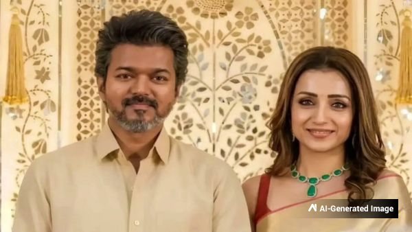 Trisha Visits Vijay s House After TVK Victory Gifted Tirumala Laddu as Thalapathy Leads in TN Elections Trisha Visits Vijay s House After TVK Victory Gifted Tirumala Laddu as Thalapathy Leads in TN Elections