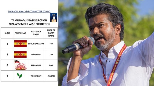 Vijay Faces Defeat CPAC Exit Poll Predicts TVK Leader Might Lose in Perambur and Trichy East Constituencies