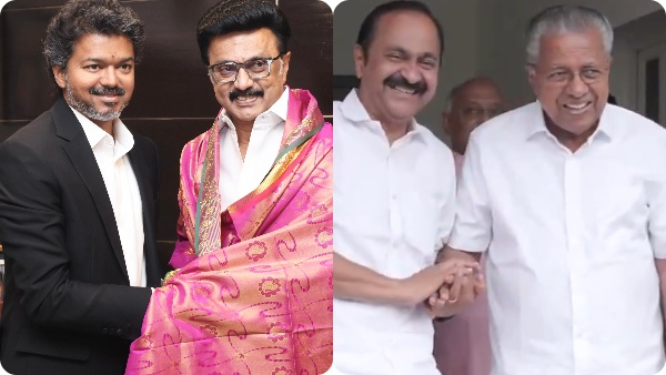 After Vijay-Stalin Meet in Tamil Nadu VD Satheesan Visits Outgoing CM Pinarayi at His Residence