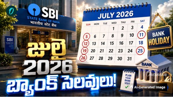 Bank Holidays July 2026 Complete State-Wise RBI List Including Weekends in Andhra and Telangana