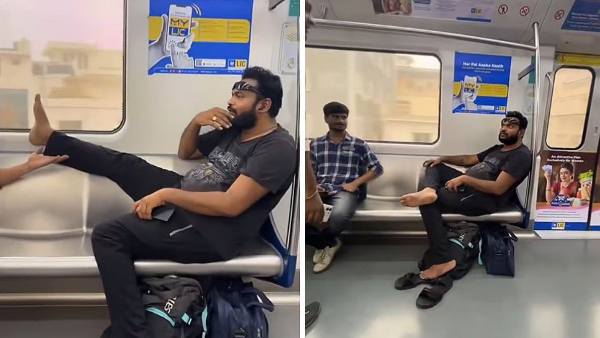 Hyderabad Metro gave shock for Passenger Fined and Booked for Keeping Foot on Window Screen