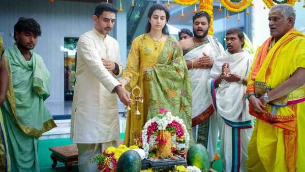 Minister Nara Lokesh Couples Offer Special Prayers via Ekadasha Mahanyasa Rudrabhishekam on Monday