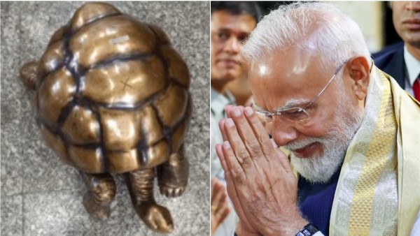 PM Modi Gifts Seychelles President a Stunning Muradabadi Brass Tortoise Kanchipuram Silk and other