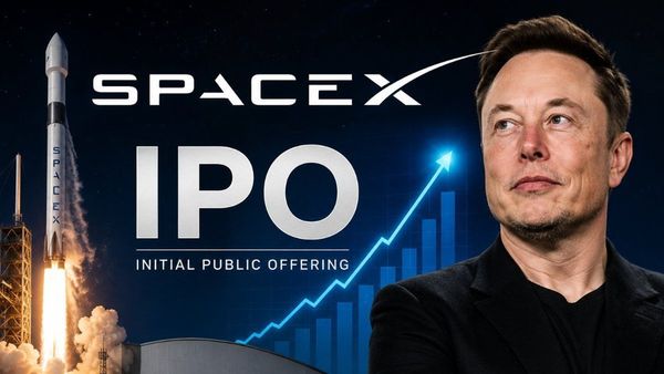 Elon Musk SpaceX IPO record valuation stock market graph Elon Musk SpaceX IPO record valuation stock market graph