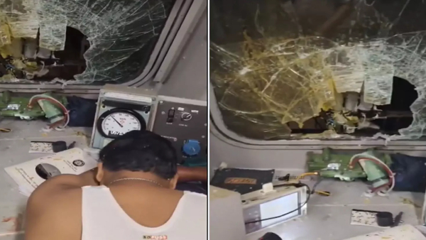 stone-pelting-on-grand-trunk-express-at-andhra-pradesh-while-travelling-from-delhi-to-chennai-and-on