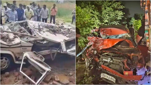Telangana Horror Three Deadly Road Accidents in One Day Leave 8 People Dead Telanganaroad accidents Telangana Horror Three Deadly Road Accidents in One Day Leave 8 People Dead Telanganaroad accidents
