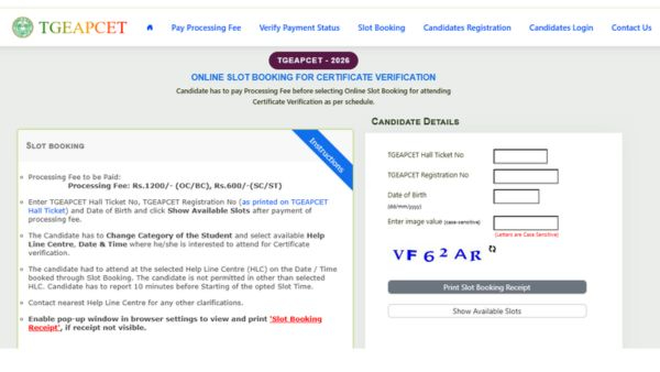 TG EAPCET Engineering Web Options Begin 89 252 BTech Seats Available in Telangana First Phase Counselling