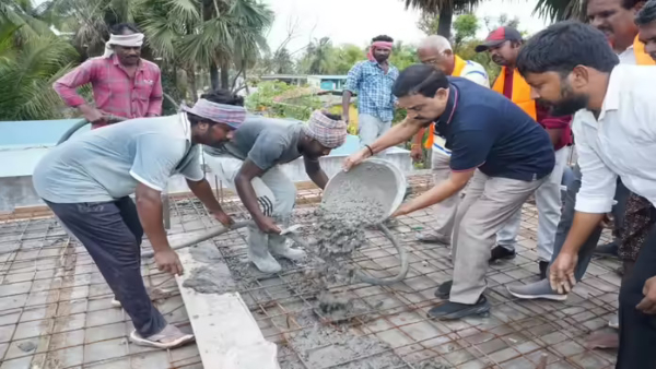 Union Minister Bhupathiraju Srinivasa Varma Builds House for BJP Workers with his own money