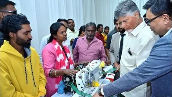 CM Chandrababu Naidu launching Adani Foundation P4 project tools