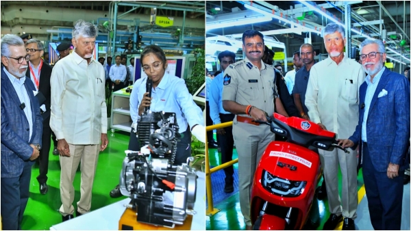 AP Advances Green Energy CM Chandrababu Lays Foundation for Hero MotoCorp Global Parts Center 2 0
