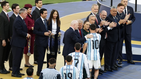 Ameirca President Donald Trump Steals Spotlight at Spain Trophy Celebration after FIFA World Cup 2026 Final