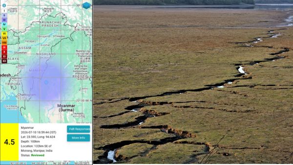 Earthquake of magnitude 4 5 strikes Myanmar at 100 km depth high risk persists for dense population Earthquake of magnitude 4 5 strikes Myanmar at 100 km depth high risk persists for dense population