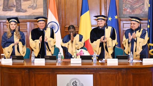 President Droupadi Murmu Receives Highest Honor from Romania University Calls Education Transformative President Droupadi Murmu Receives Highest Honor from Romania University Calls Education Transformative
