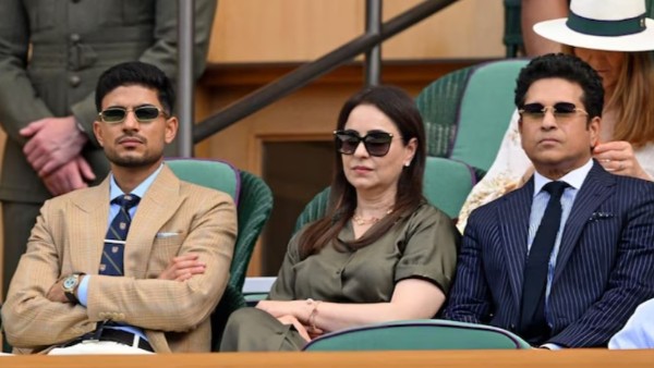 Sachin Tendulkar Arrived Royal Box at the Centre Court at Wimbledon With Anjali and Shubman Gill