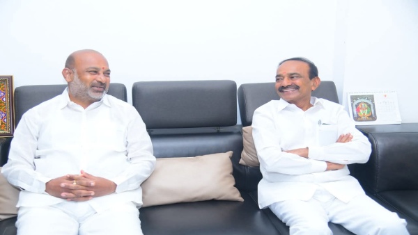 telangana-bjp-leaders-bandi-sanay-and-etala-rajender-bury-differences-pledge-to-work-united-for-pa telangana-bjp-leaders-bandi-sanay-and-etala-rajender-bury-differences-pledge-to-work-united-for-pa