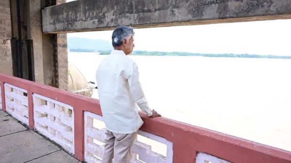 CM Chandrababu Inspects Godavari Flood Inflows At Prakasam Barrage Over 17 TMC Water Diverted So Far CM Chandrababu Inspects Godavari Flood Inflows At Prakasam Barrage Over 17 TMC Water Diverted So Far