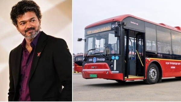 CM Vijay launches 130 new AC EV buses at the secretariat 2cond phase of Chennai electric bus initiative