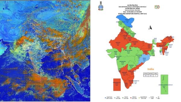 IMD Satellite Image Shows Uneven Monsoon Spread Across India with 11 Percent Overall Rain Deficit