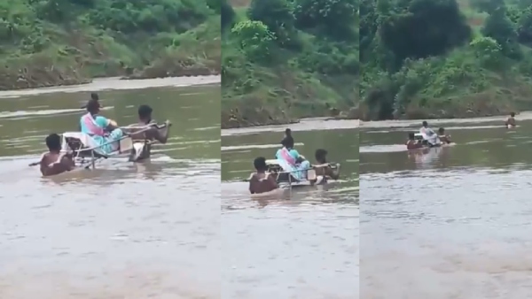 No Bridge in 80 Years Telangana Villagers Ferry Sick Woman Across Swollen River Full Detail Here