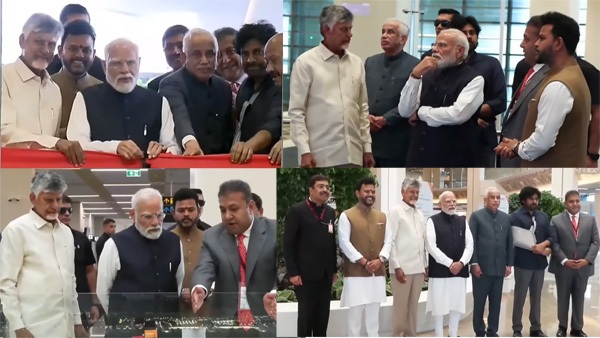 PM Modi Inaugurates Bhogapuram International Airport Receives Grand Welcome from Andhra Pradesh Government PM Modi Inaugurates Bhogapuram International Airport Receives Grand Welcome from Andhra Pradesh Government