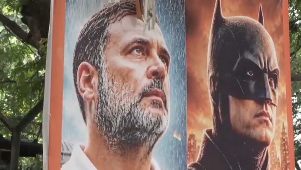 Real Life Batman Posters Take Over Congress HQ Rahul Gandhi Goes Viral Again Silent Guardian Buzz Real Life Batman Posters Take Over Congress HQ Rahul Gandhi Goes Viral Again Silent Guardian Buzz