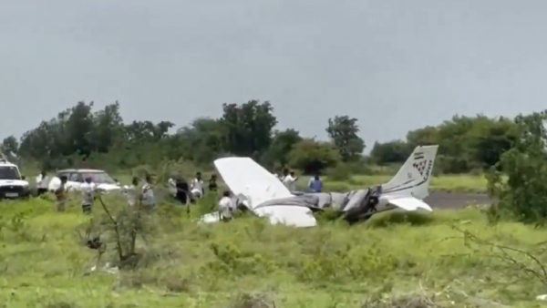 Training Aircraft Crashes at Baramati Airport in Maharashtra Pilots Escape Unhurt Full Details