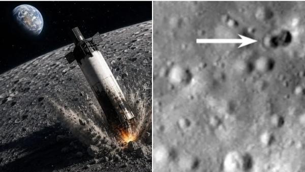 Unplanned Falcon 9 Lunar Collision Einstein Crater Illuminated by Dust Flash Sodium Lithium Gases Unplanned Falcon 9 Lunar Collision Einstein Crater Illuminated by Dust Flash Sodium Lithium Gases