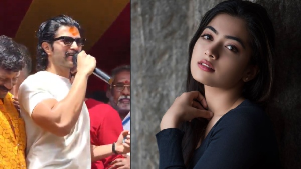 Actor Vijay Deverakonda Visits Bonalu Event Offers Special Puja For Rashmika Mandanna Video Goes Viral