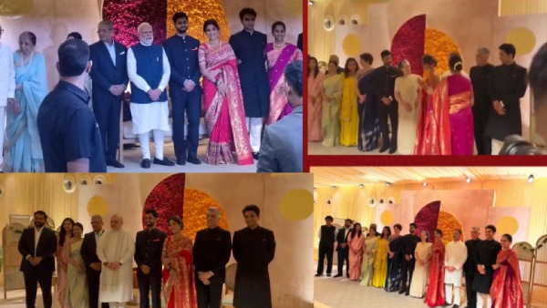 Viral Video PM Modi Amit Shah Rahul Gandhi Attend Supriya Sule Daughter Reception Full Details