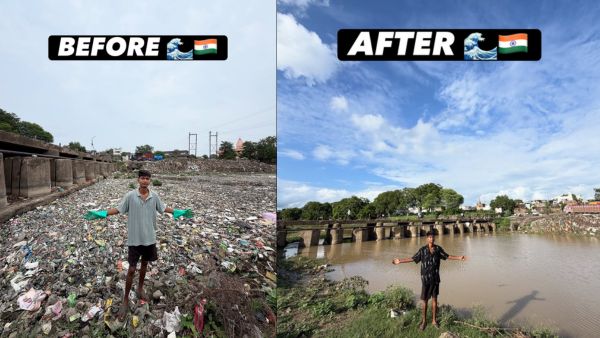 20 Year Old MP Youth Bittu Tabahi Cleans Ajnar River Single Handedly Gets Job Offer From Dutch Ocean Cleanup CEO