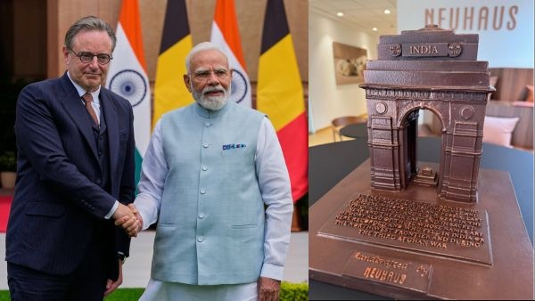 Belgian PM Shares Photo of Broken Chocolate India Gate Gift Intended for PM Modi During India Visit Belgian PM Shares Photo of Broken Chocolate India Gate Gift Intended for PM Modi During India Visit