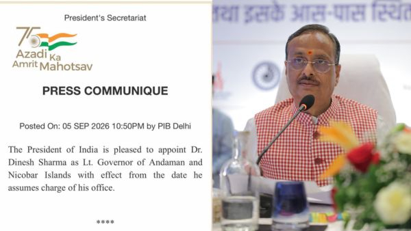 President Murmu Appoints BJP MP Dinesh Sharma as Lt Governor of Andaman and Nicobar Islands President Murmu Appoints BJP MP Dinesh Sharma as Lt Governor of Andaman and Nicobar Islands