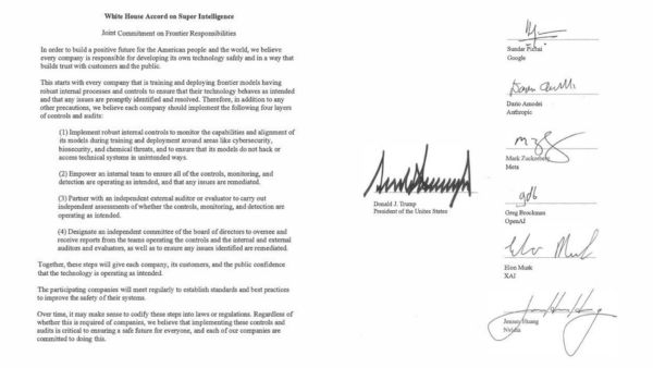 US President Donald Trump Renames Artificial Intelligence to Super Intelligence During White House Meeting