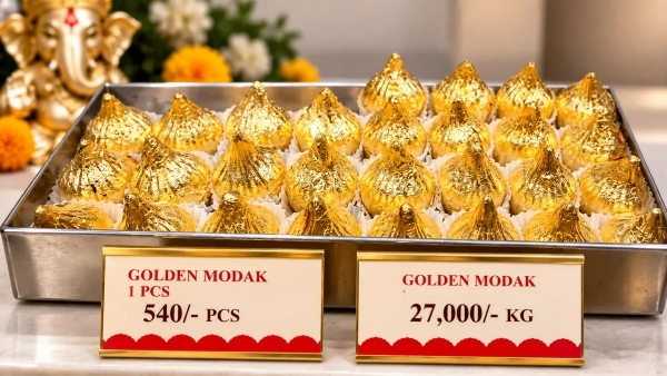 Golden Modaks in Nashik kg golden modaks 27000 rupees special sweet for This Ganesh Chaturthi